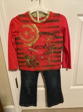 Pampolina Girls Size 5 Top Jeans 2 Pc Boutique Outfit EUC