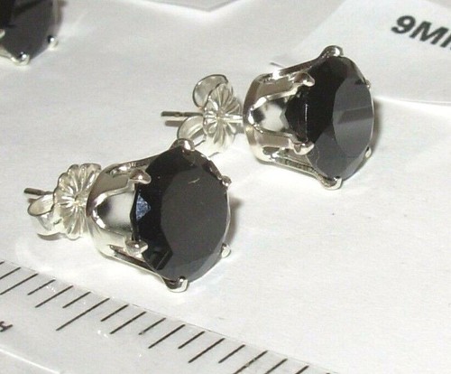 SCHWARZE SPINELL OHRSTECKER ERDABGEBAUT 100% NATÜRLICHE EDELSTEINE! US MADE PICK A SIZE! - Bild 1 von 7