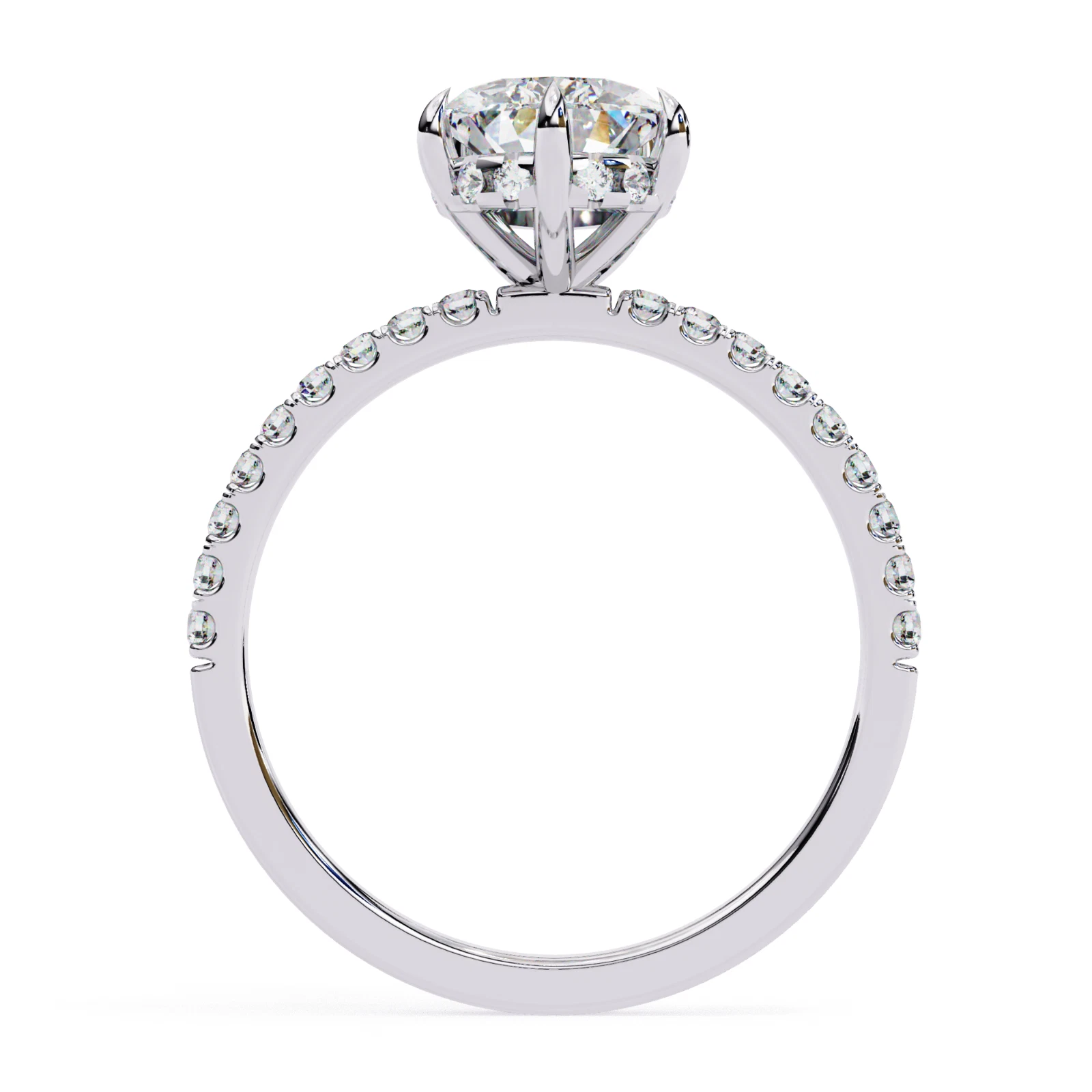 2.03Ct F-VS1 Lab Grown CVD Pear Cut IGI Certified Diamond Ring 14k White Gold image-4