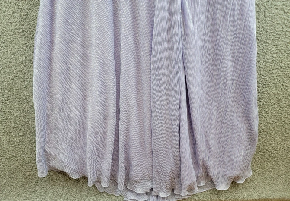 Vestido AQUA Metálico Arrugado Para Mujer 6 Lavanda Torcido Halter Cuello Espalda Cierre con Cremallera Foto 4 de 4