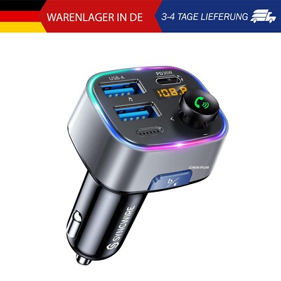 SYNCWIRE Bluetooth 5.3 FM-Transmitter-Autoladegerät 48W (PD 36W &12W) Dualer USB