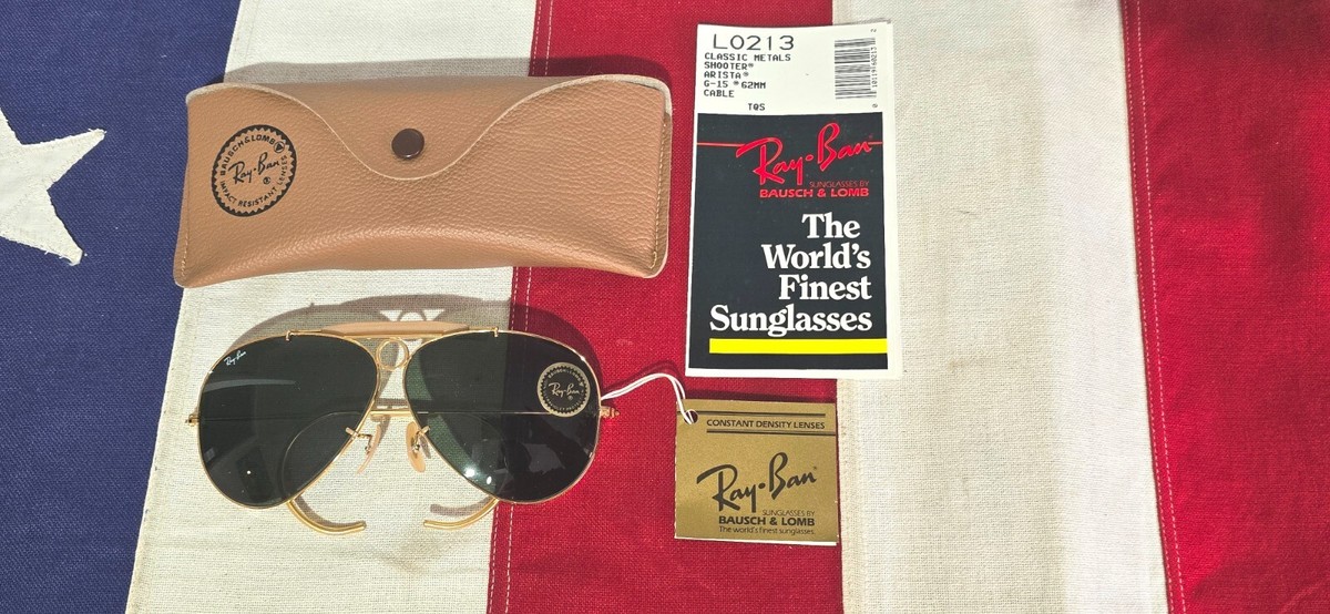 CIRCA 1980's VINTAGE B&L RAY-BAN BLACK TOP-GUN G15 SHOOTING