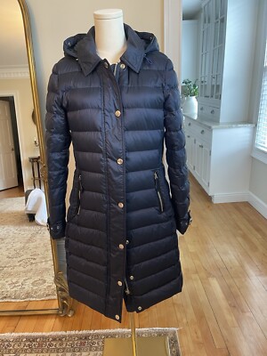 BURBERRY LONDON WOMENS DOWN PUFFER JACKET COAT BLUE SIZE L | eBay