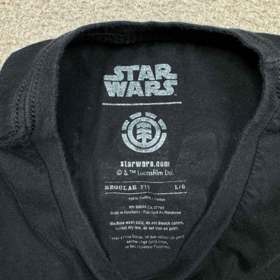 Element x Star Wars Graphic T Shirt Women's Size L Black Short Sleeve Yoda Tee - Image 2 of 4
