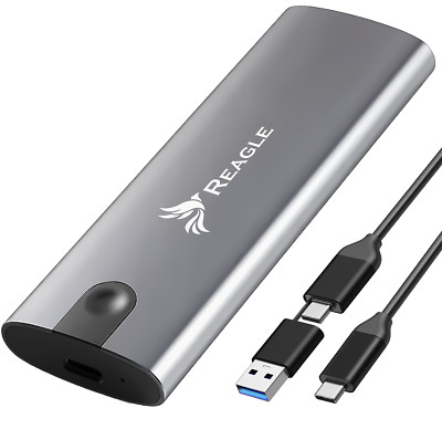 NVMe SATA M.2 Gehäuse Adapter mit USB-C 3.1 10 Gbps Reagle Festplattengehäuse