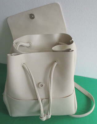 Backpack Shoulder Bag Zara Basic Collection White Faux  display picture 1