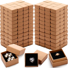 120 Pieces Small Ring Box Bulk 2 X 2 X 1.2 Inch Kraft Cardboard Jewelry Gift Box