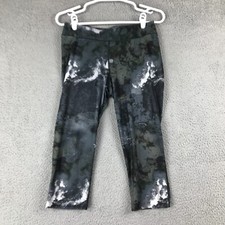 Reebok Women Mid Rise Athletic Capri Compression Multicolor Legging Yoga Pants M