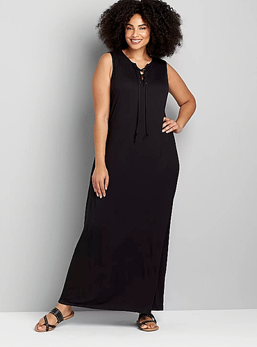 Lane Bryant Lace-Up Jersey Knit Maxi 