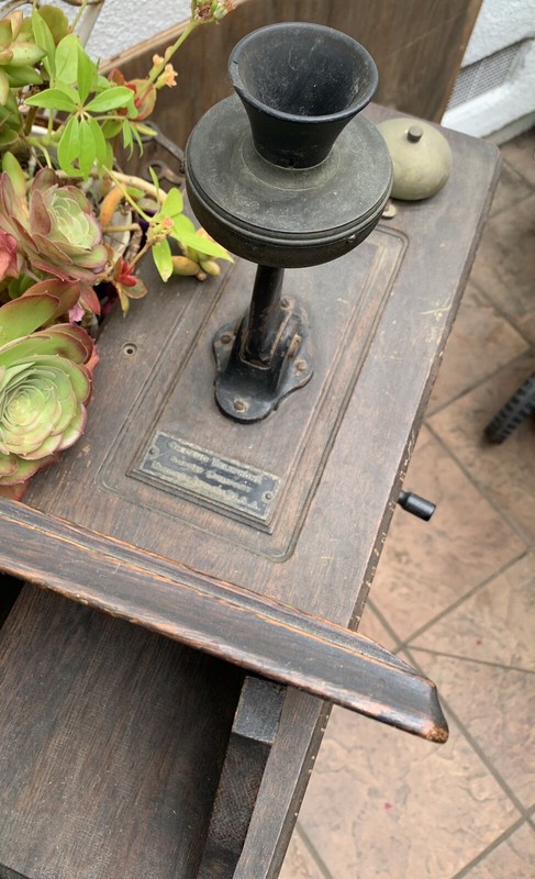 Vtg Chicago Telephone Supply Co.  Crank Battery Wall Phone 26x9x6” Pick Up Only