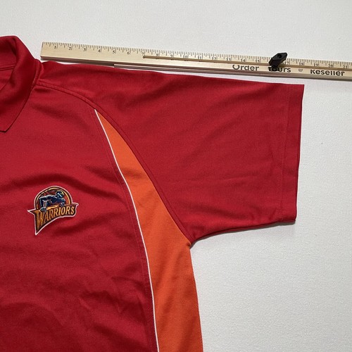 Vintage Golden State Warriors Polo Shirt 2XL Orange Red We Believe Y2K NBA Rare - Picture 10 of 11