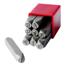 SET PUNZONI NUMERATI NUMERI 9 PEZZI TIMBRI ACCIAIO TEMPERATO VARIE MISURE STELO