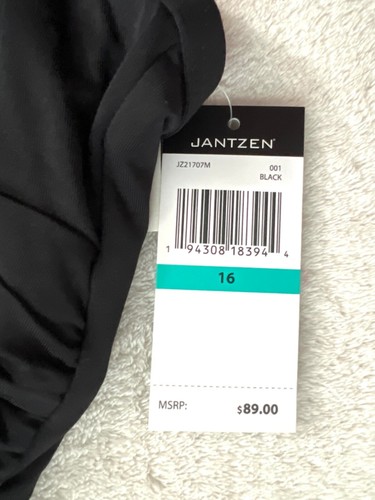 Nuevo con etiquetas Jantzen Traje de baño de una pieza Sujetador de estante acolchado, Negro, $89 - TALLA 16 - Imagen 6 de 6