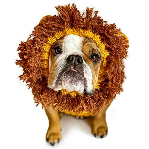 Zoo Snoods Lion Mane Costume for Dogs Large Soft Yarn Ear Covers