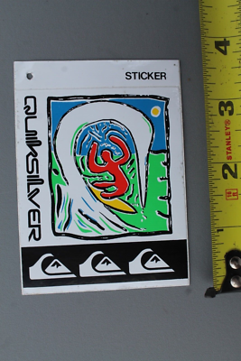 Quiksilver Surf Clothing Tag Surfer Wave Art 80s OG V61B Vintage