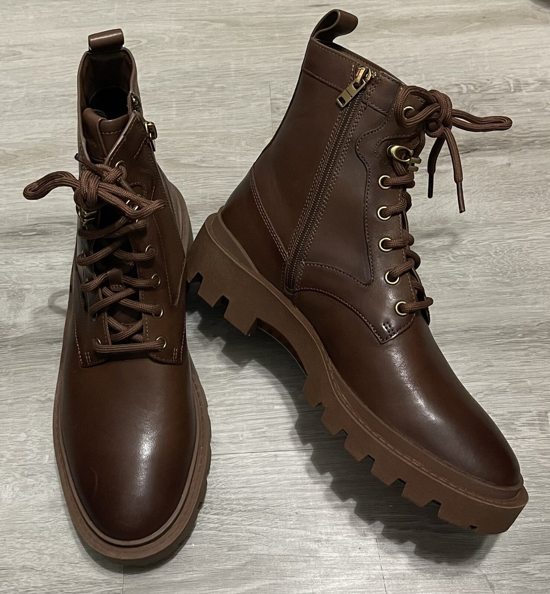 Coach Citysole LaceUp Boot Leather Brown Zipper CC837 Men's Size 8