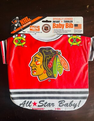 ADORABLE NHL CHICAGO BLACKHAWKS HOCKEY JERSEY ALL STARS BABY TODDLER BIB 