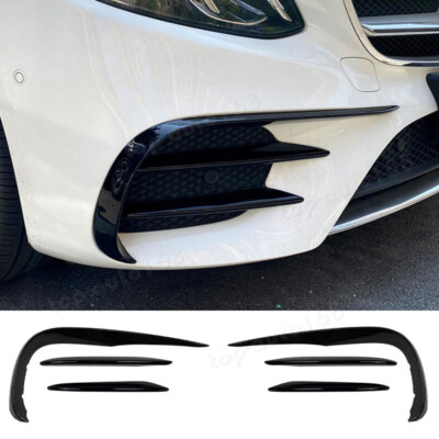 Gloss Black Front Wind Knife For Mercedes-Benz E-Class E 300 Sport Sedan 2017-20