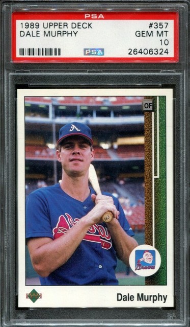 1989 Upper Deck Dale Murphy PSA 10 #357 Reverse Negative