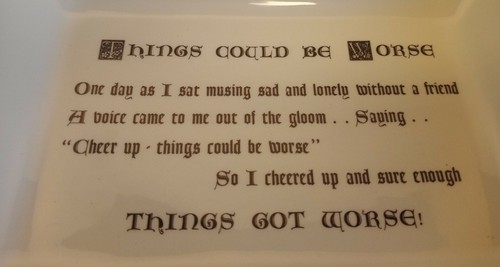 vintage 1957 THINGS COULD BE WORSE Funny thyms Trivet Plate Decoration/ delano - Picture 2 of 8
