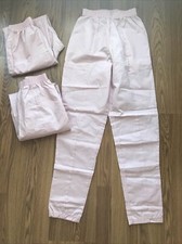 3 Scrub Pants Women's Size Extra Small Elastic Waist Poly Cotton Pale Pink NWOT