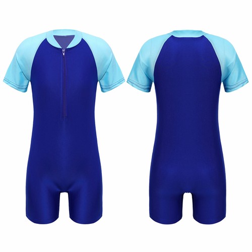 Children Cartoon Print Girls One Piece Short Sleeve Boyshorts Swimsuits Swimwear - Picture 41 of 58