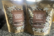Pack of 2: Beloved Coconut Milk  Warm Vanilla Bath Salts Essential  15 Oz Each