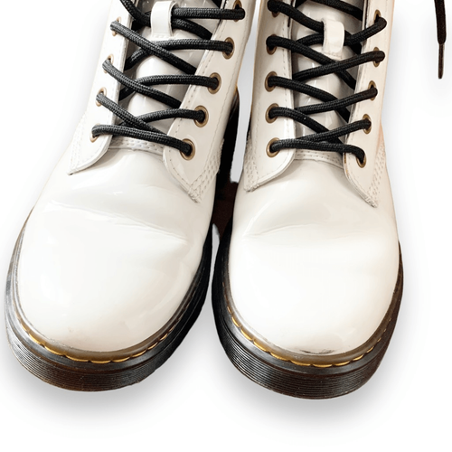 Dr. Martens 1460 Zavala Boots White Patent Leather Combat Boots Women’s Size 7M - Picture 8 of 12