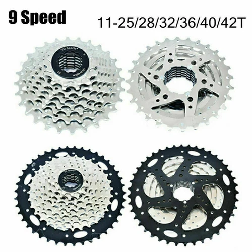 Schraubkranz MTB Freilauf Fahrrad 9 Fach Kassette Zahnkranz 11-25T/28/32/36/42T