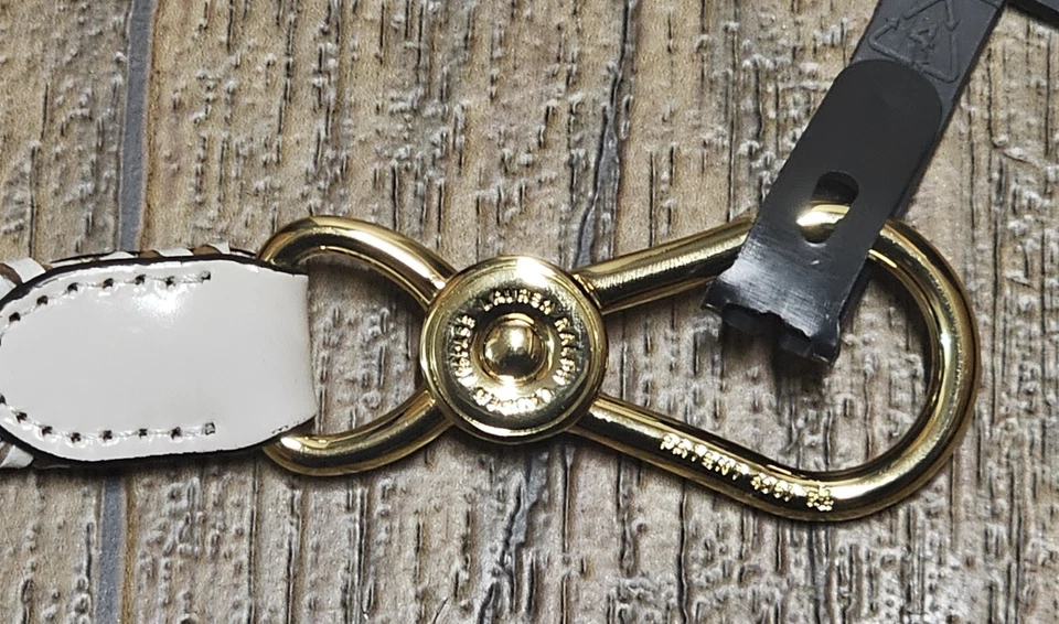 Cinturón delgado trenzado clip náutico elástico cuero marfil Ralph Lauren nuevo sin etiquetas  Foto 2 de 4