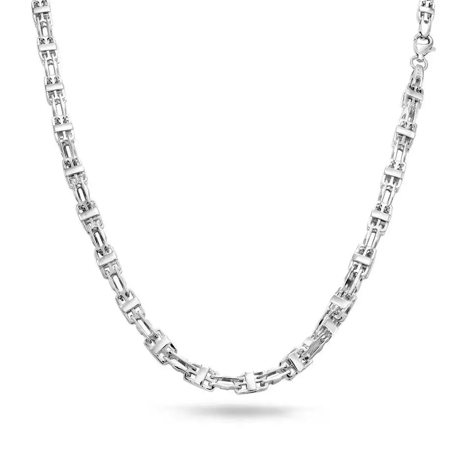 Mens silver deals cage chain