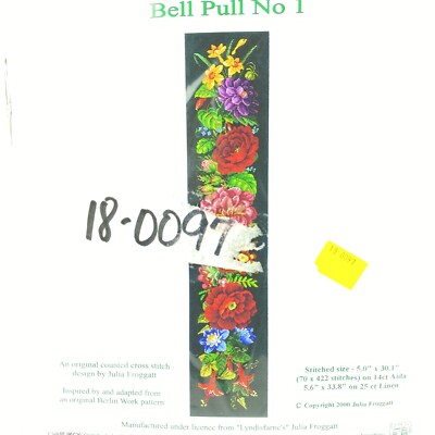 Julia Froggatt Cross Stitch Floral Elegance Bell Pull Kit No 1 HTF Signed COA
