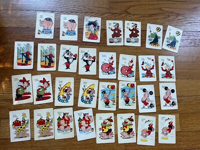 VINTAGE OLD MAID CIRCUS EDITION CARD GAME BY ED-U-CARDS 2 Complete Decks 1947