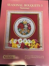 Cross Stitch Pattern Booklet :Seasonal Bouquets 3 Summer 57 Country X Stitch