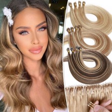 150S 150G Thick Nano Ring Tip Micro Loop Beads Remy Human Hair Extensions Blonde