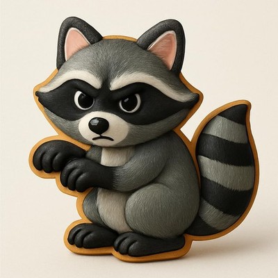 Sneaky Raccoon Cookie Cutter - 4x3.3'' Fun Kids Baking Tool