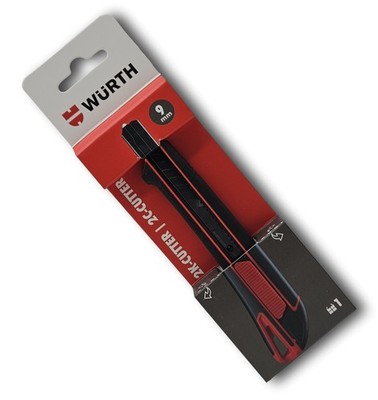 WÜRTH 9mm 2K CUTTERMESSER mit 1 Klinge extrem Scharf Teppichmesser - 071566294