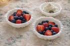 Vintage Fire-King Milk Glass Scalloped Berry Bowls Set of 3