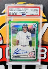 2020 Bowman 1st Chrome Prospect Auto True Green 76/99 Jasson Dominguez PSA 10