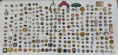 HUGE 280+ vintage / antique Curling Club Pin Bonspiel Lot Rare pieces. Lifetime!