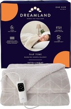 Dreamland 26039 Heated Electric Blanket Ultra Soft Velvet Sherpa Throw Grey