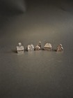 5 Pewter Barn Silo Church House Miniature Figurines — photo 1