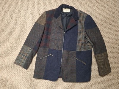 INTERNATIONAL SCENE Vintage Patchwork full zip Jacket  Blazer 14 made in Greece