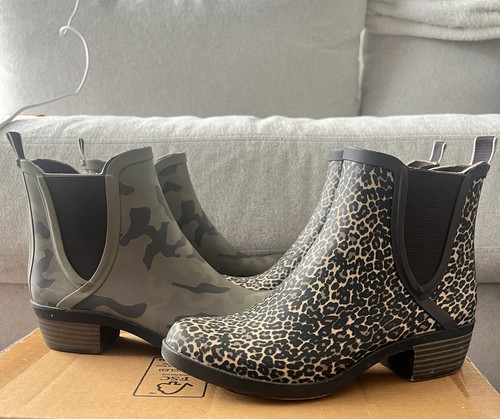 Lucky Brand Reigney Camo & Cheetah Print Chelsea RainBoots Men’s 6.5/Women’s 8.5 - Picture 2 of 24