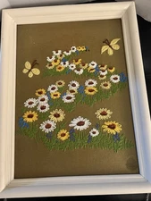 Wind Song Crewel Picture By Family Circle 1973 Framed 13.5 X 18”