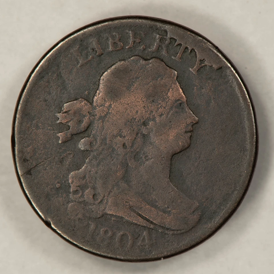 1804 1/2c Draped Bust Half Cent - Mint Error Cud - VG - SKU-Z6387 - Image 3 of 4