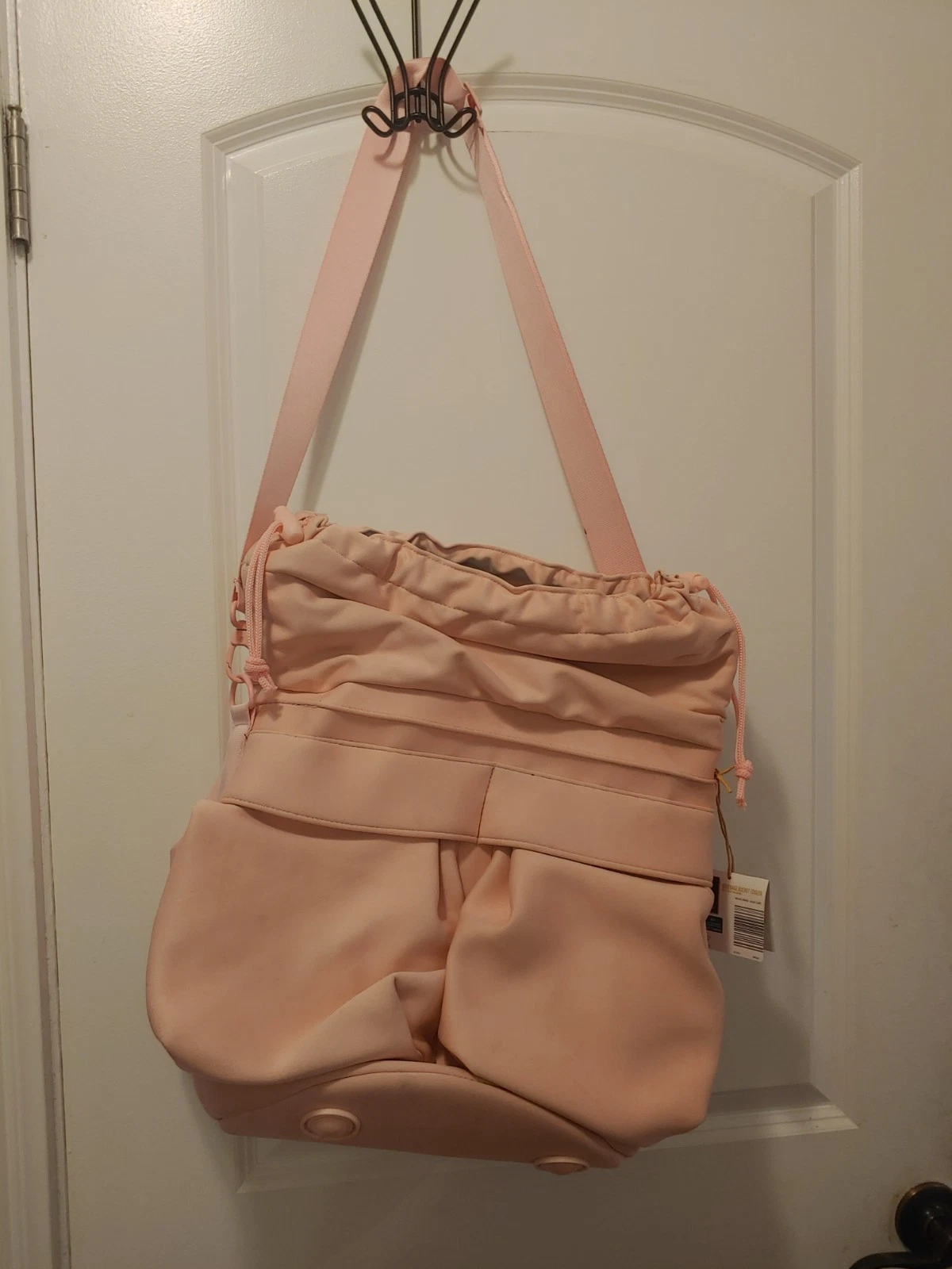 LS beverage bucket cooler 15x14x7 light pink soft material shoulder bag 13