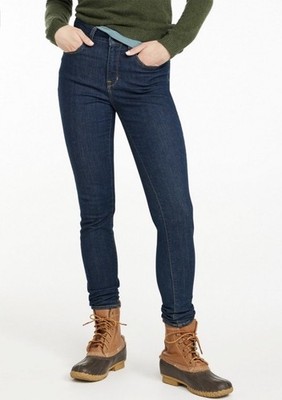 L.L. Bean NWT High-Rise Skinny Blue Denim Jean Button Zip 5-Pocket Women Size 18