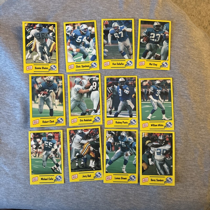 Barry Sanders🔥1991 Oscar Mayer Detroit Lions Player Cards #1-12  Chris Spielman