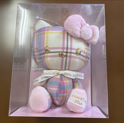 Hello Kitty 50th Anniversary Tartan Mascot Plush Sanrio Japan Limited with Box